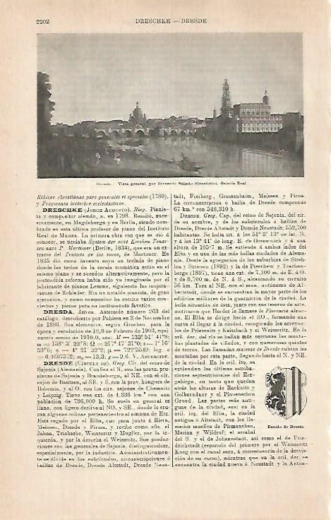 LAMINA ESPASA 31537: Vista de Dresde Alemania