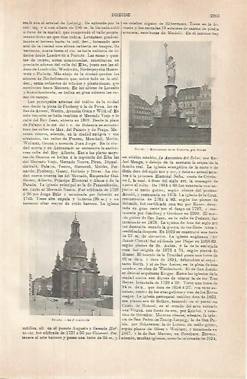 LAMINA ESPASA 31538: Monumento a la Victoria y la Frauenkirche en Dresde Alemania