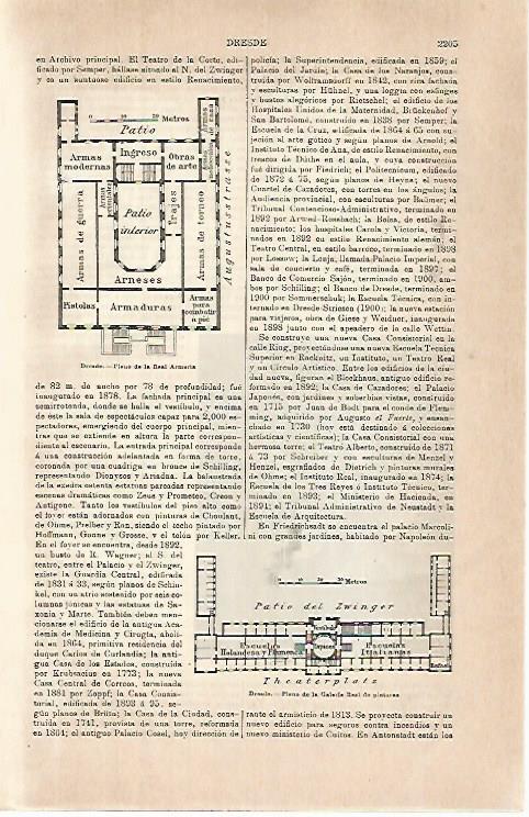 LAMINA ESPASA 31540: Plano de la Galeria Real de Dresde Alemania