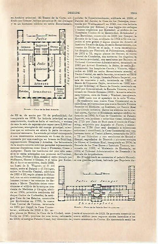 LAMINA ESPASA 31540: Plano de la Galeria Real de Dresde Alemania