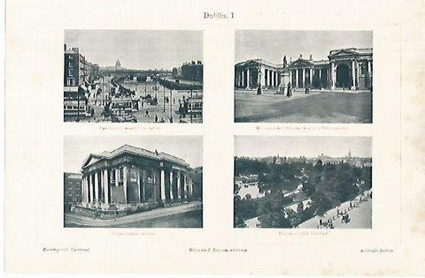 LAMINA ESPASA 31557: Puente Ayuntamiento Banco de Irlanda en Dublin