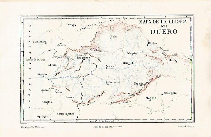 LAMINA ESPASA 31562: Mapa de la cuenca del Duero