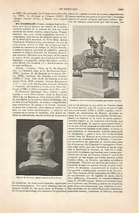 LAMINA ESPASA 31565: Estatua de Du Guesselin en Dinan