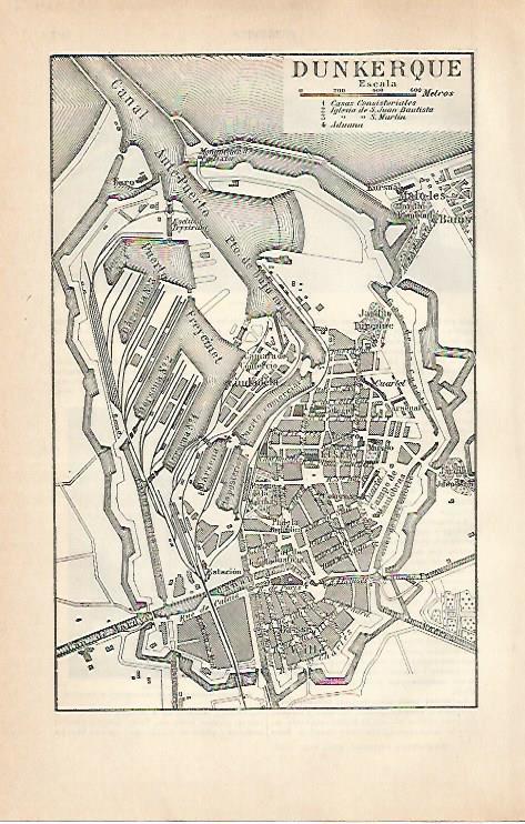 LAMINA ESPASA 31583: Plano de Dunkerque Francia