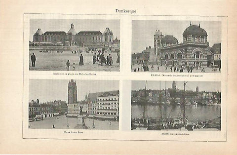 LAMINA ESPASA 31584: Casino Miuk y puerto de Dunkerque Francia