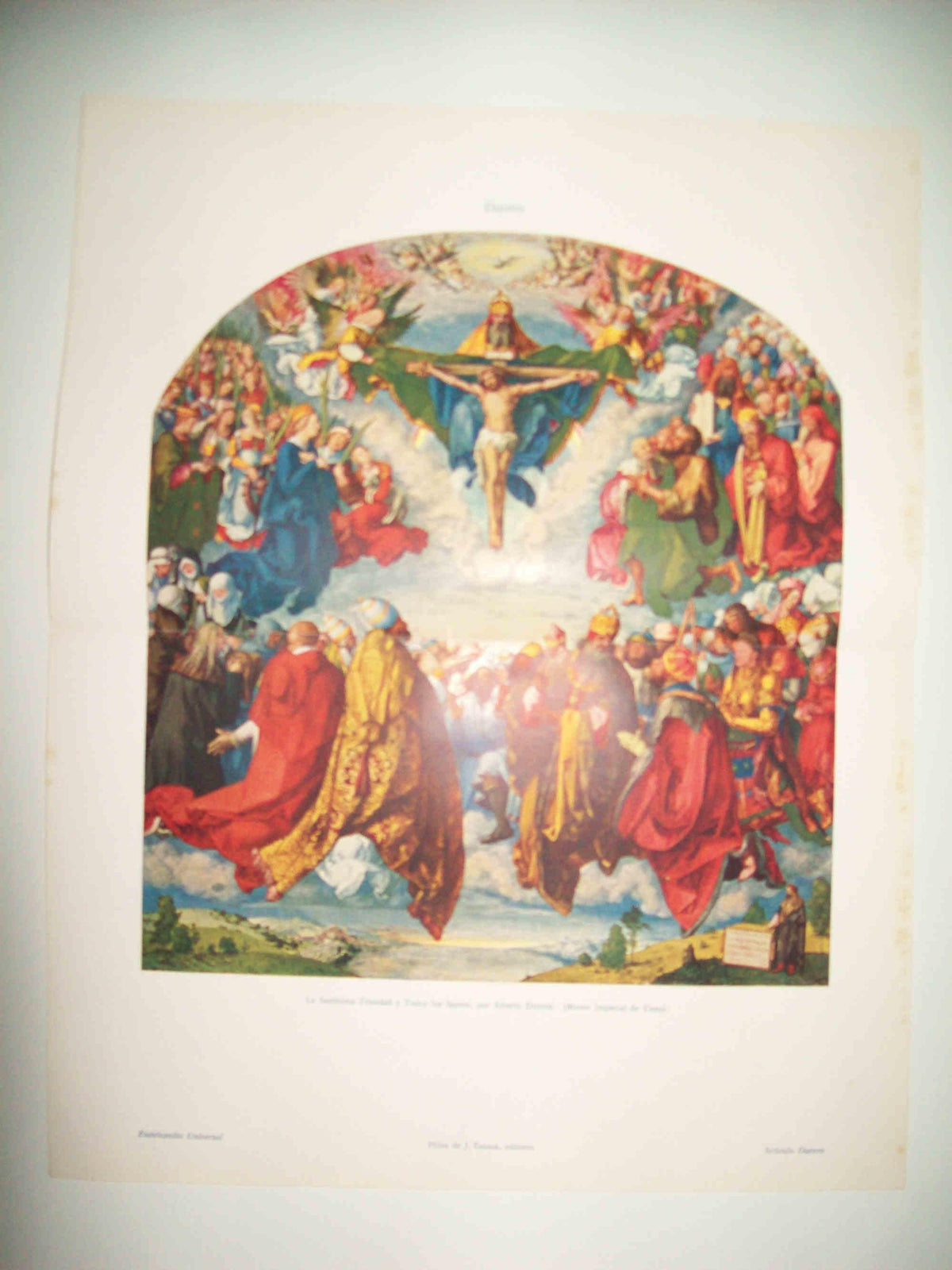 LAMINA ESPASA 31603: La Santisima Trinidad y Todos los Santos por Durero