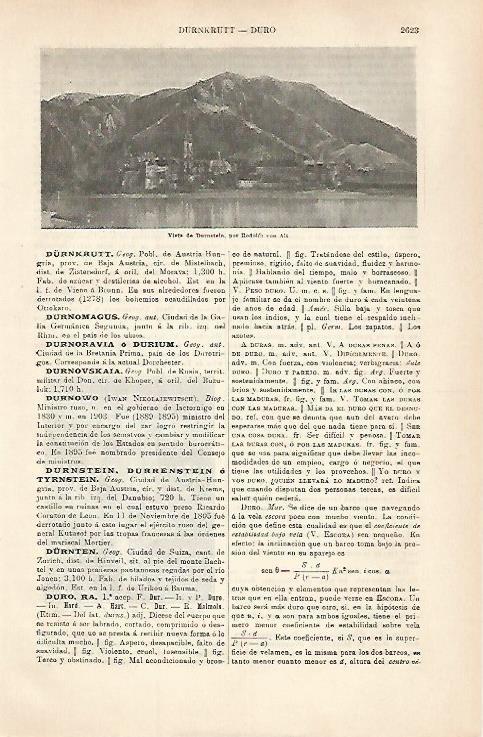 LAMINA ESPASA 31610: Vista de Durnstein por Von Alt