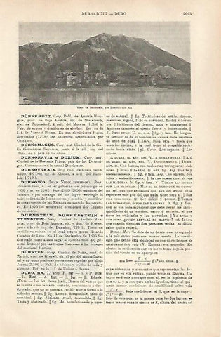 LAMINA ESPASA 31610: Vista de Durnstein por Von Alt