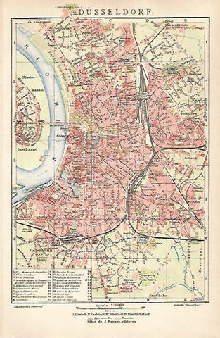 LAMINA ESPASA 31612: Plano de Dusseldorf Alemania