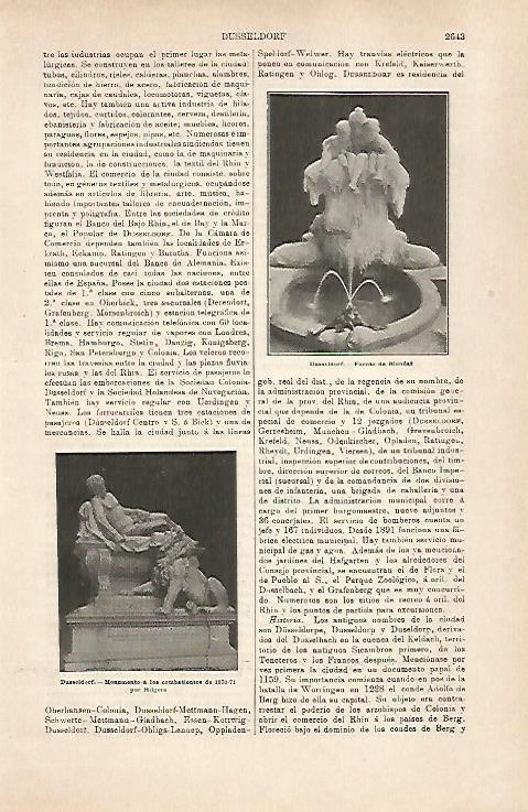 LAMINA ESPASA 31614: Fuente de Blondat en Dusseldorf Alemania