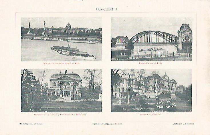 LAMINA ESPASA 31615: Palacio de las Artes Puente Plaza de Cornelius y Pabellon de las Artes en Dusseldorf