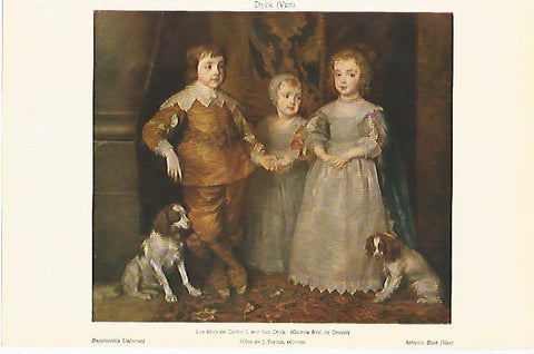 LAMINA ESPASA 31625: Los hijos de Carlos I por Van Dyck