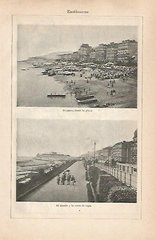 LAMINA ESPASA 31630: Paseo y muelle de Eastbourne Inglaterra