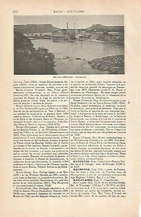 LAMINA ESPASA 31632: Molinos de Eau-Claire Estados Unidos