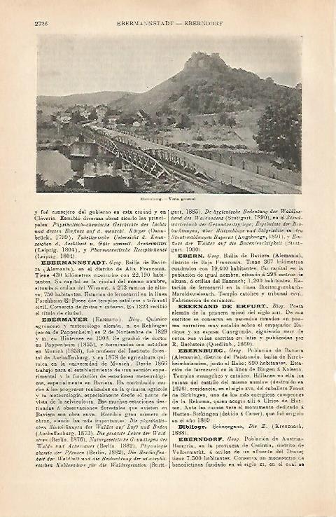 LAMINA ESPASA 31634: Vista de Ebernburg Alemania