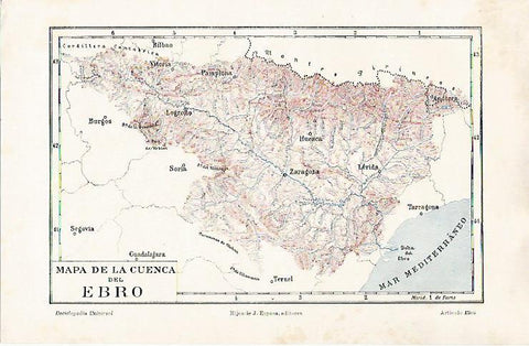 LAMINA ESPASA 31638: Mapa de la cuenca del Ebro