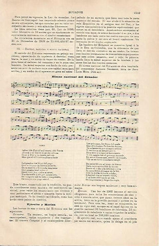 LAMINA ESPASA 31648: Himno nacional de Ecuador