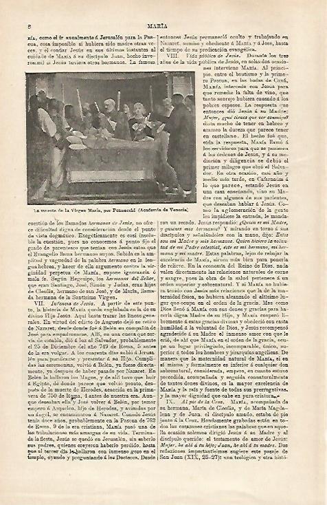 LAMINA ESPASA 31655: La muerte de la Virgen Maria por Pennacchi