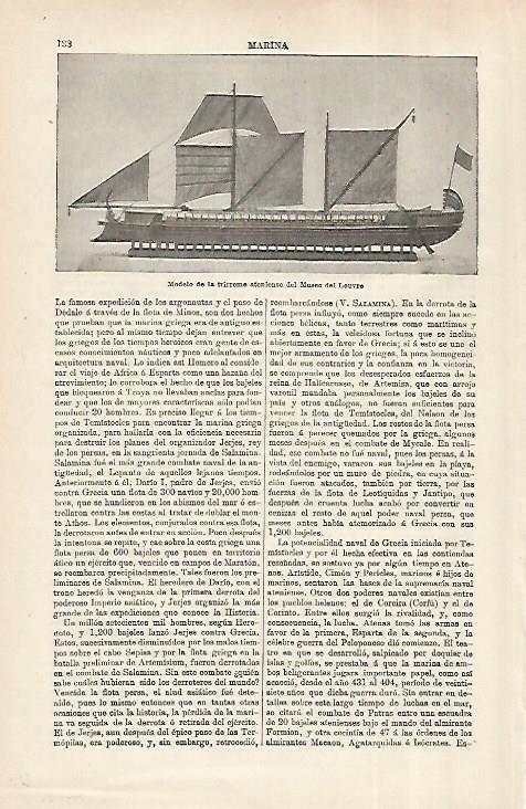 LAMINA ESPASA 31679: Modelo de trirreme de Atenas