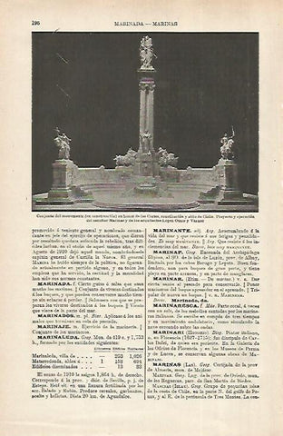 LAMINA ESPASA 31688: Monumento en construccion en honor a las Cortes