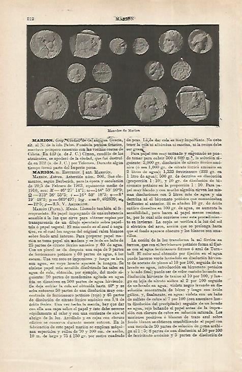 LAMINA ESPASA 31689:Monedas de Marion 