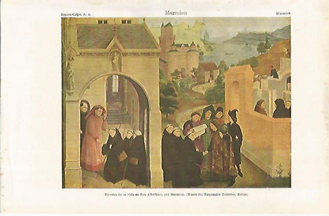 LAMINA ESPASA 31694: Escenas de la vida de San Albertino por Marmion