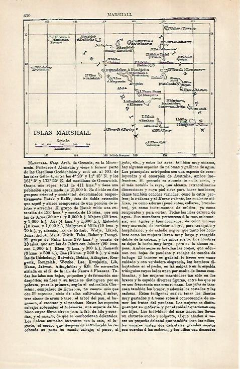 LAMINA ESPASA 31697: Mapa de las Islas Marshall