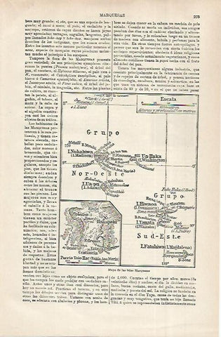 LAMINA ESPASA 31700: Mapa de las Islas Marquesas