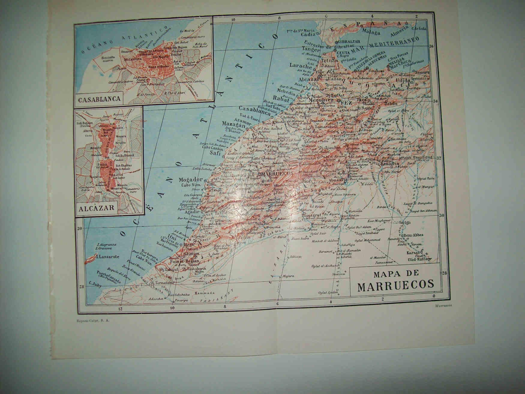 LAMINA ESPASA 31702: Mapa de Marruecos