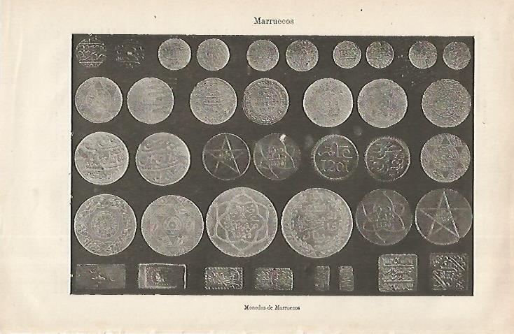 LAMINA ESPASA 31704: Monedas de Marruecos