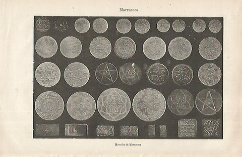 LAMINA ESPASA 31704: Monedas de Marruecos
