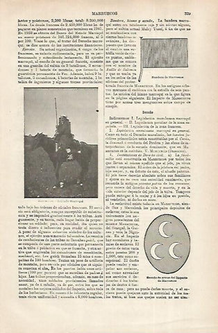 LAMINA ESPASA 31706: Bandera escudo y soldado de Marruevos