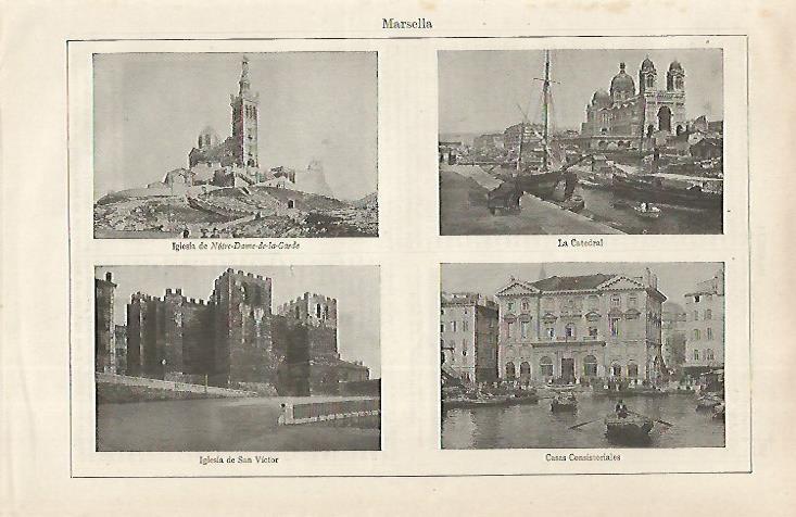 LAMINA ESPASA 31710: Iglesia Catedral y Ayuntamiento de  Marsella