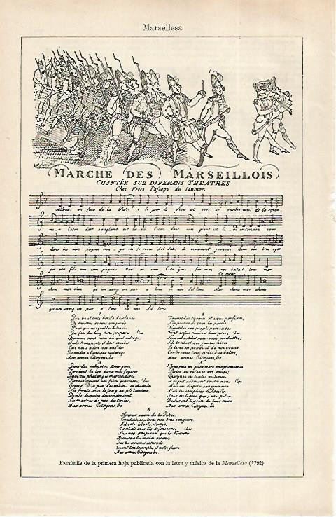 LAMINA ESPASA 31714: Copia de la primera edicion de la Marsellesa de 1792