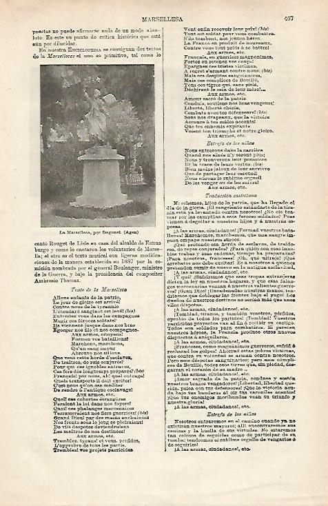 LAMINA ESPASA 31715: Texto de La Marsellesa
