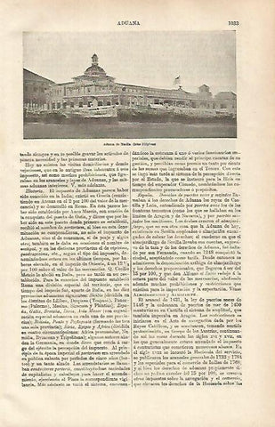LAMINA ESPASA 31716: Aduana de Manila Filipinas