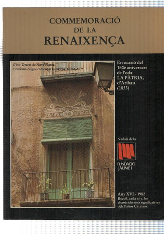 Fundacio Jaume I numero 16: Commemoracio de la Renaixença (any XVI-1982). 