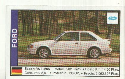 CROMO numero 059: FORD ESCORT RS TURBO
