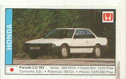 CROMO numero 065: HONDA PRELUDE 2.0i 16V