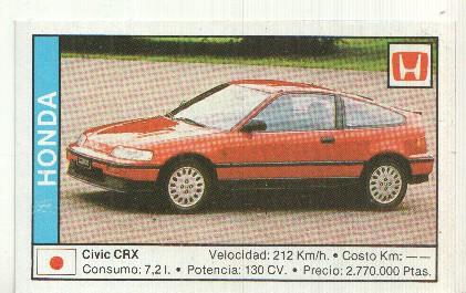 CROMO numero 067: HONDA CIVIC CRX