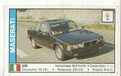 CROMO numero 087: MASERATI 228