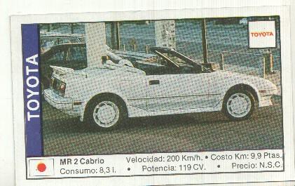 CROMO numero 166: TOYOTA MR2 CABRIO