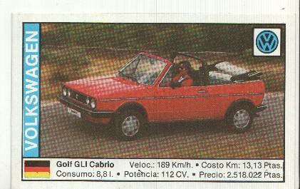 CROMO numero 171: VOLKSWAGEN GOLF GLU CABRIO