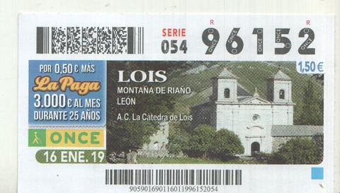 Cupon de la Once tema: La catedral de Lois en Montaña de Riaño/Leon