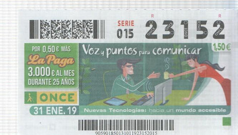 Cupon de la Once tema: Voz y puntos para comunicar