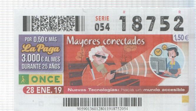 Cupon de la Once tema: Mayores conectados en seccion Nuevas tecnologias