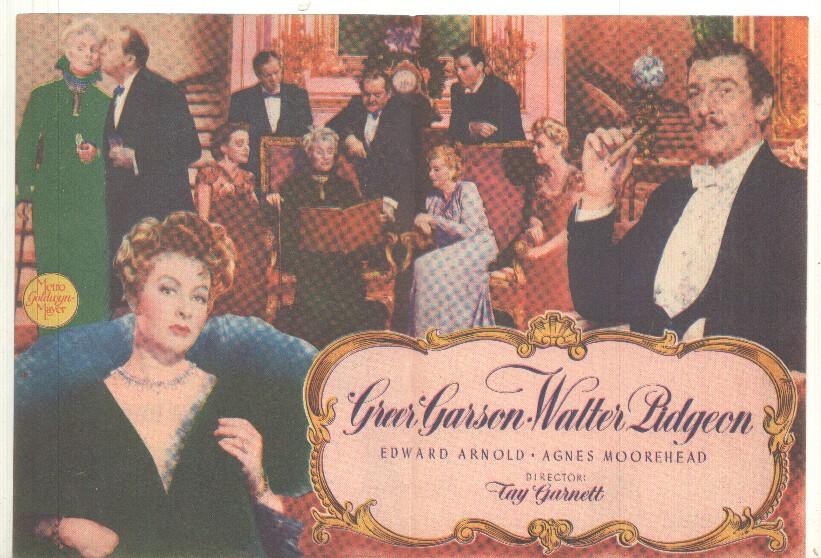 Programa de cine: La señora Parkington con Edwar Arnold y Agnes Moorehead