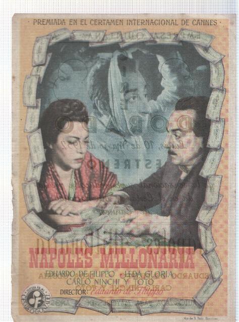 Programa de cine: Napoles Millonaria con Eduardo de Filippo y Leda Gloria