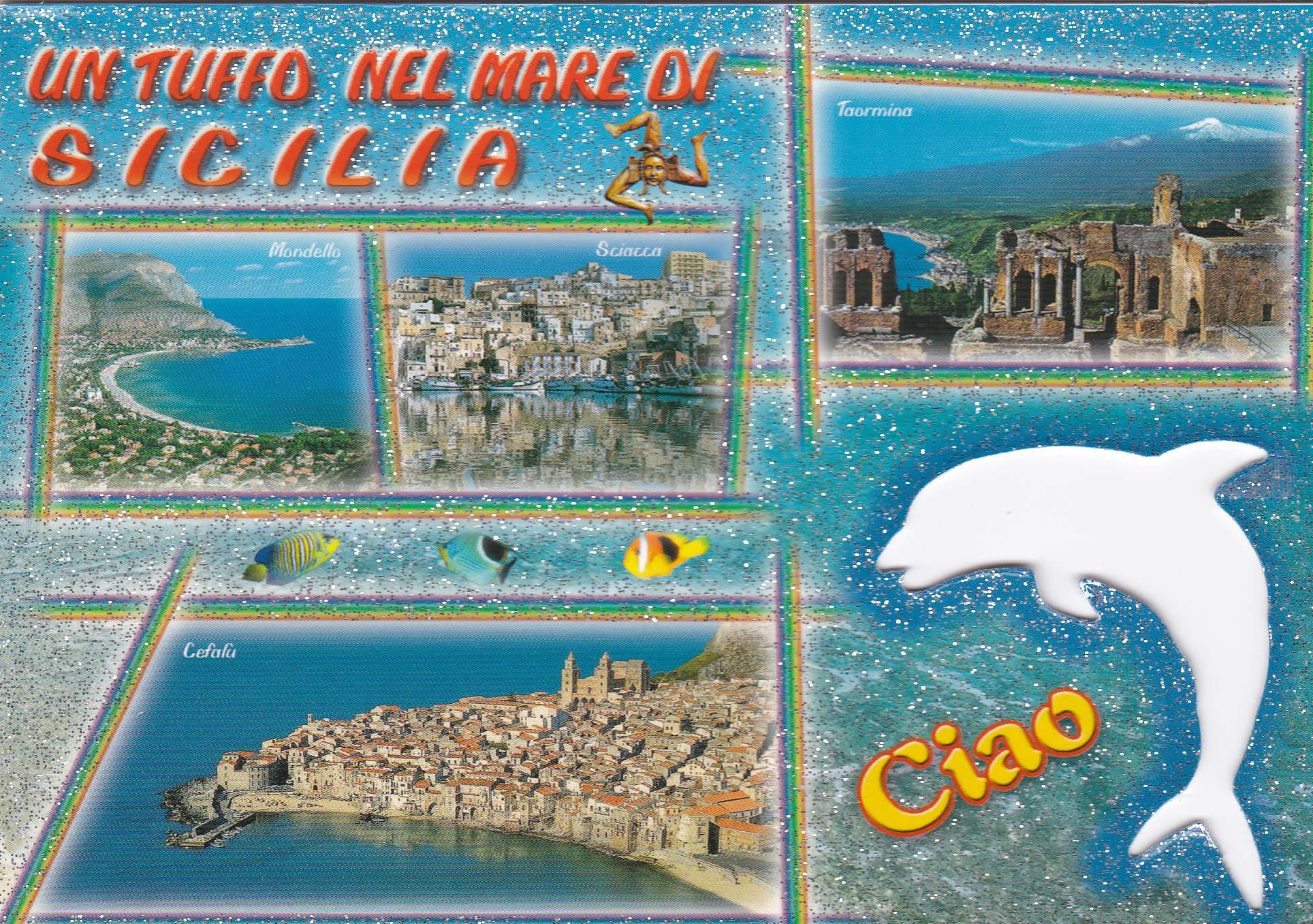 POSTAL B11247: SICILIA: MAPA ILUSTRADO. DIVERSOS ASPECTOS