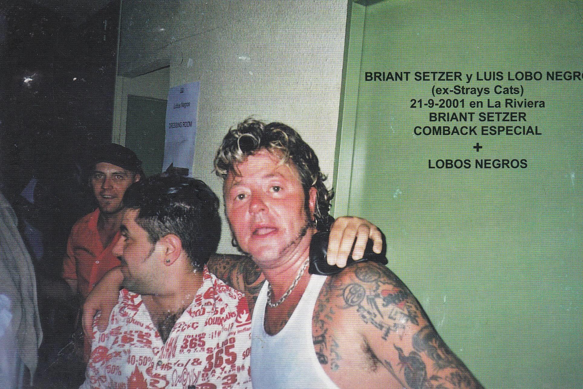 POSTAL B11288: BRIAN SETZER Y LUIS LOBO NEGRO. LA RIVIERA